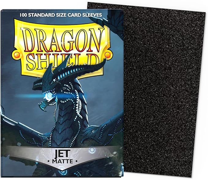 Dragon Shield | Standard Size Card Matte Sleeves | 100 CT - Smooth & Tough Premium TCG Sleeves | Compatible with Pokemon, Flesh & Blood, One Piece & Magic the Gathering | Jet Matte