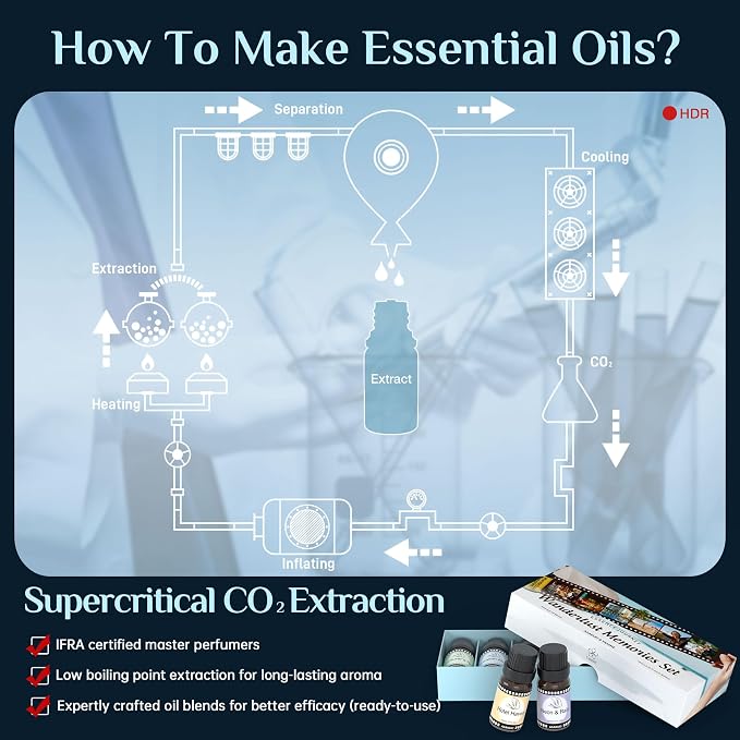 ASAKUKI Essential Oils for Diffusers for Home, Luxury Home Scents, 6 * 10ml | Travel-Inspired Luxury scent, for Diffusers & Waterless Diffusers, Gift-Ready Home fragrance Set, Bedroom and living room use