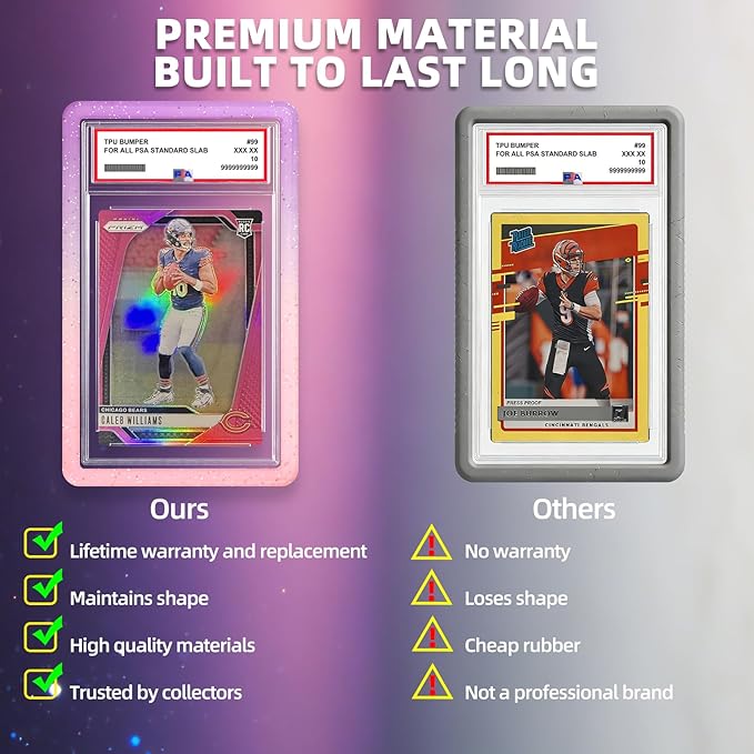 NAKIS Slab Guard for PSA Graded Cards, 1 Pack TPU Slab Protector Graded Bumper Guard for PSA Graded Card Only, Gradient Color Glitter Limited Edition, COLOR4