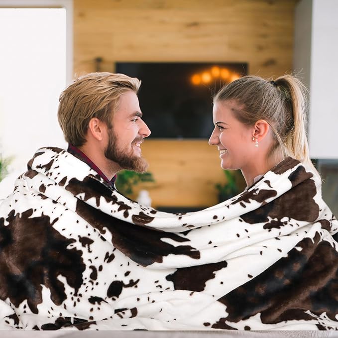 Cow Print Baby Blanket for Kids, Ultra-Soft Warm Cute Toddler Crib Blanket for Nursery Stroller Car Bed, Cow Print Gifts for Boys Girls Birthday, 40x50 Inches