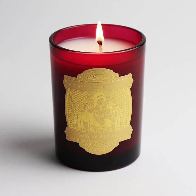 SAINT Raphael The Archangel Scented Candle with Prayer and Prayer Coin | Saint of Healing - Soy Coconut Aromatherapy Candle with 80 Hour Burn Time, Special Edition