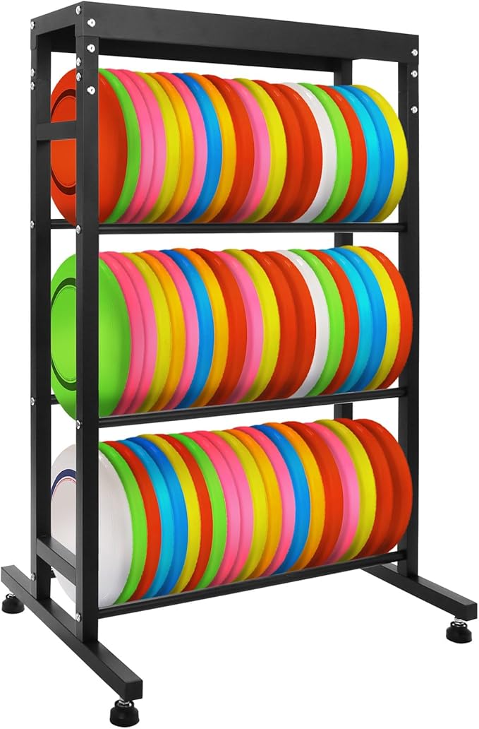 Sidasu 2/3/6-Tier Discs Golf Rack,Metal Disc Golf Storage Rack, Space-Saving Disc Station for Disc Golf Storage Shelf-Black