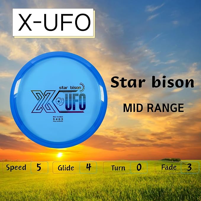 X-UFO Disc Golf Set - Disc Golf Starter Set, Includes 1 Putter, 1 Driver, and 1 midrange disc, Weighing 170-178 Grams. Suitable for Beginners and Professional disc Golf tournaments