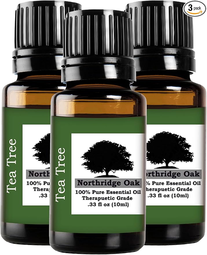 100% Pure, Undiluted Tea Tree Essential Oil - 3 Pack - Therapeutic Grade Melaleuca alternifolia Vitality-Boosting Tea Tree Oil for Aromatherapy