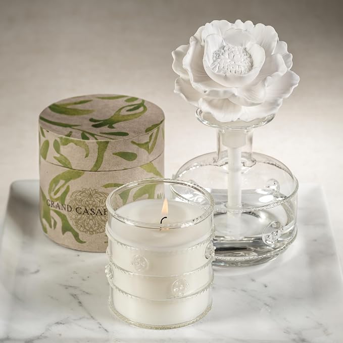 Zodax Grand Casablanca Glass Jar Scented Candle for Home Decor - Single-Wick Candle Ideal for Kitchen and Bathroom - Makes a Great Gift for Women and Men - Neroli Absolute - 6.5 Oz.
