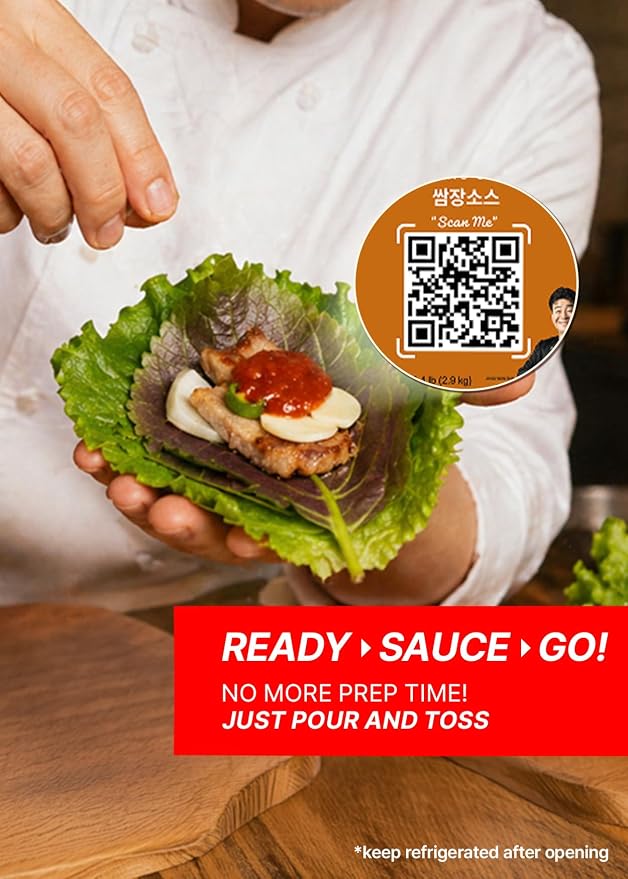 TBK THEBORN Korean BBQ Ssamjang, Fermented Soybean Dipping Sauce 2.9kg | Savory fermented dipping sauce with rich umami flavor for Korean BBQ, lettuce wraps, grilled meat and vegetables