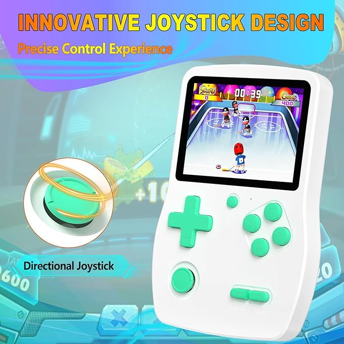 32 Bit Handheld Games for Kids Preloaded 139 Video Games, Portable Video Gaming Player with 3.0" IPS Screen and Rechargeable Battery, Mini Travel Games Electronic Gifts Toys for Boys Girls, White