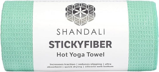 Shandali Hot Yoga Towel - Mat-Sized, Microfiber, Super Absorbent, Anti-Slip, Injury Free, 24" x 72" - Best Bikram Yoga Towel - Exercise, Fitness, Pilates Gear