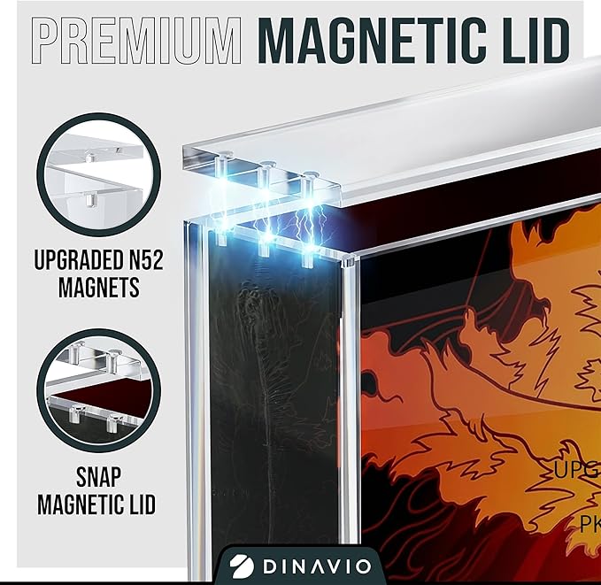 Dinavio Crafthouse Acrylic Display Case for Team Rocket's Moltres ex Ultra-Premium Collection UPC with Magnetic Lid 8 + 5mm Acrylic with 5x3mm Magnets - Compatible with Moltres UPC (Moltres UPC Case)