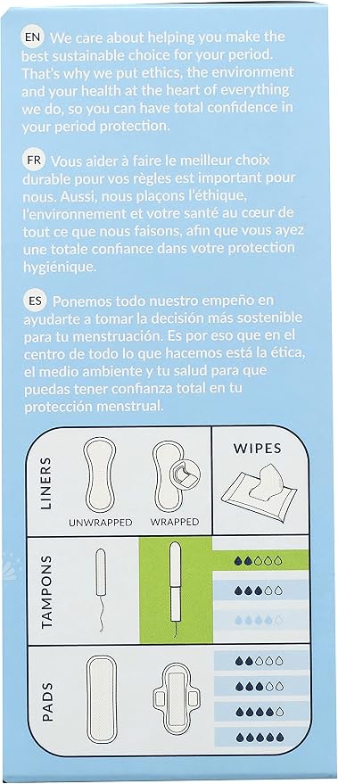 Natracare Organic Cotton Regular Tampons with Cardboard Applicator, (16 Pack, 192 Tampons Total)