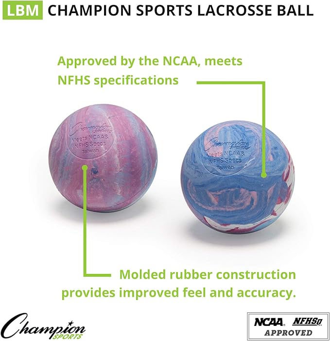 Champion Sports Lacrosse Balls & Rhino Skin Balls – Official Size, SEI Certified, Multiple Colors