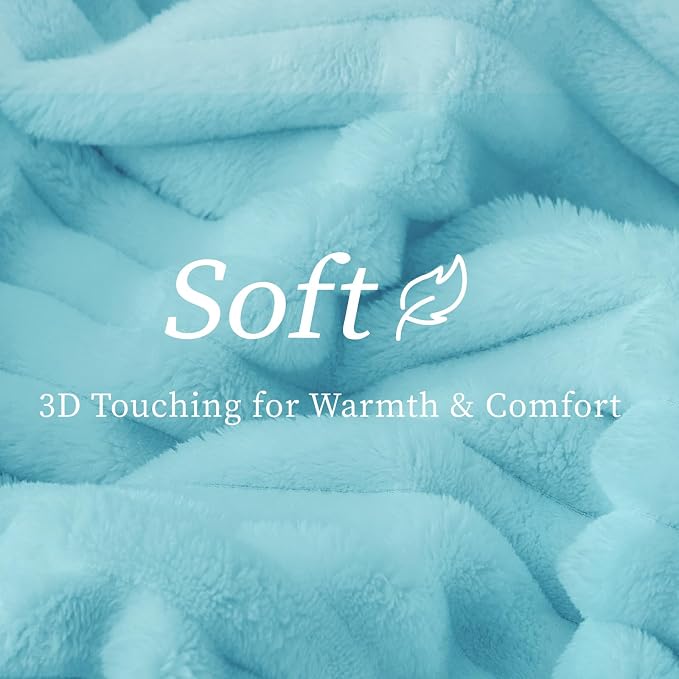 BEDELITE Striped Fleece Throw Blanket, Sky Blue, 50"x60" | 300GSM Microfiber Fleece, Soft Cozy, Lightweight Warm, Double-Sided Plush, Machine Washable, Gift, Room Decor, for Couch Sofa