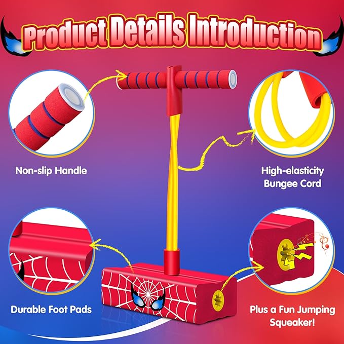 Pogo Stick: Toys for Boys 4-6, Outdoor Toys for Kids Ages 4-8, Toys for 3 4 5 6 7 8 9 10 11 12 Year Old Boys, 3+ Year Old Boy Gift, Birthday, Easter, Christmas, Foam Pogo Jumper for Kids