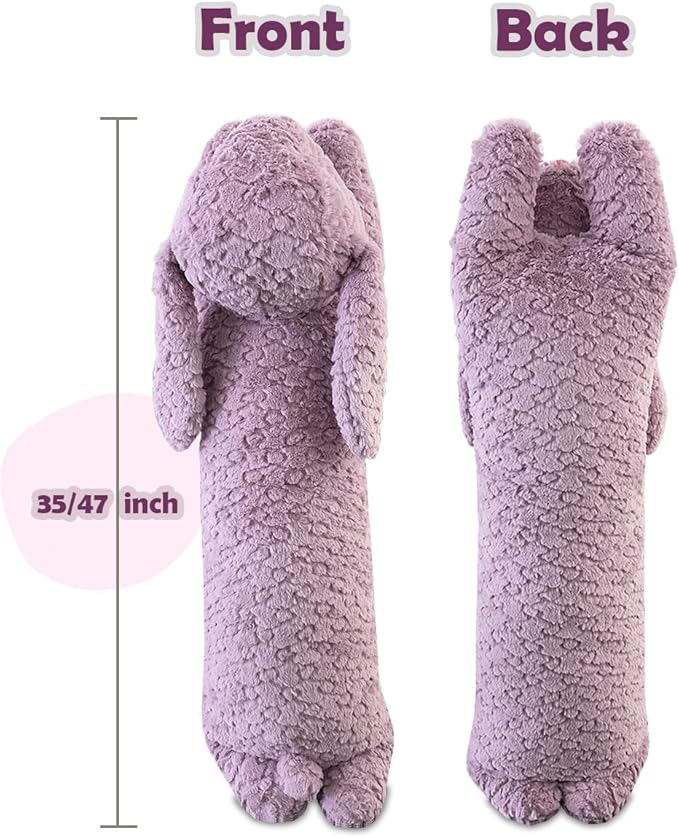 Hofun4U Rabbit Plush Pillow, Rabbit Stuffed Animal, Rabbit Plush Long Pillow for Kids Adults (47 inch)