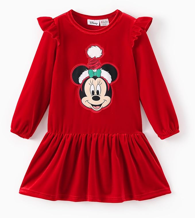 Disney Stitch Minnie Elsa Princess Sweatshirt Dress Toddler Girl Sequin Long Sleeve Pullover Clothes Fall Outfit 2-9 Years