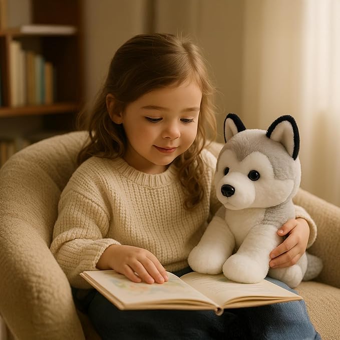 Siberian Husky Stuffed Animals, Soft Puppy Stuffed Dogs Plush Toy for Kids, Girls, Boys, Baby, Birthday, Bedtime Gift, 12 inches