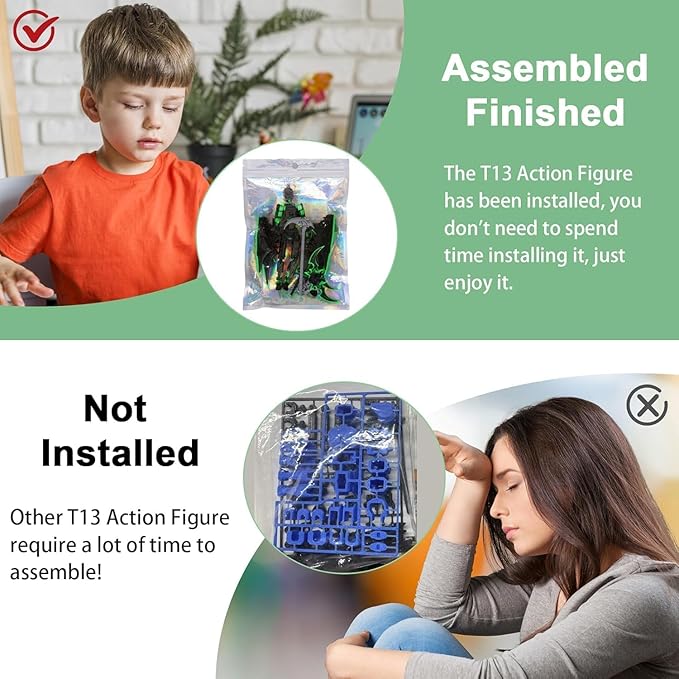 T13 Action Figure Assembly Completed, Upgraded 3D Printed T13 Action Figure, The Dummy 13 is Very Suitable for Office Desks and Birthday Cake Decorations