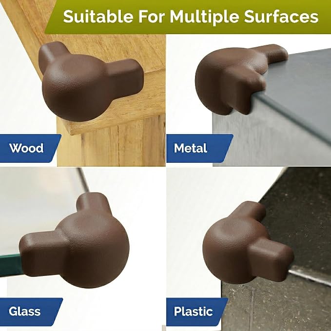 Silicone Corner Protectors for Baby Proofing – Soft Adhesive Corner Guards for Tables & Furniture, Child Safety Edge & Corner Bumpers. Protects Toddlers from Sharp Edges (12 Pack/Brown)