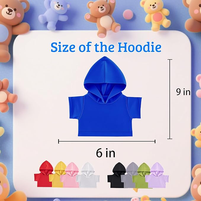 15 Pcs Personalized Teddy Bear Clothes with Name Photo, Custom Stuffed Animal Clothing Fit 8-16inch Stuffed Bears Clothes, Personalized Doll Clothing Make Your Own Plush Doll Shirt