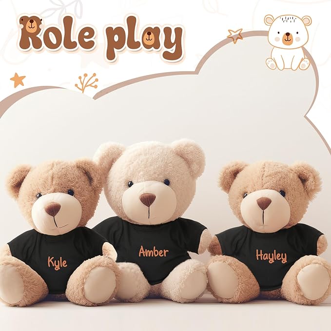 12 PCS Stuffed Bear Clothes Shirts & Tshirts - Classic Plush Bear Shirts Fit 8-12 Inches - Stuffed Animal Dolls