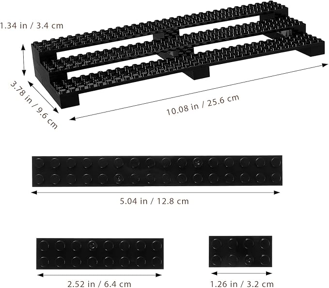 Minifigures Display Stand, for Lego Minifigure Display Case 3-Tier Mini Figure Shelves Compatible Action Figures Legos Lovers Gift, Black