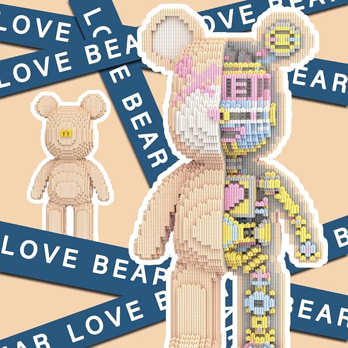 DAHONPA Animal Mechanical Bear Micro Building Blocks Set with Drawer（7220PCS）, Personalized Decoration, Gift for Adults and Kids