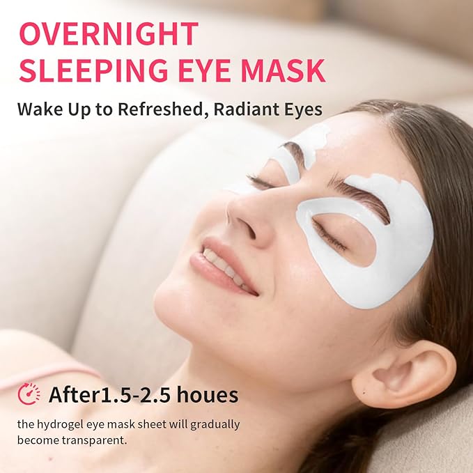 SPODARE OK Shape Eye Masks, 360° Fit Under Eye Patches with Caffeine and Collagen, Firming & Hydrating Eye Mask for Dark Circles and Puffiness, Self Care Gifts for Women - 6 Pairs, Mystery White