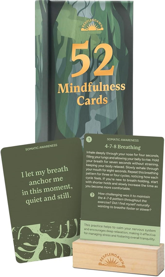 52 Mindfulness Cards – Simple Practices for Stress & Anxiety Relief, Emotional Regulation, and Mindful Living – Daily Self Care Exercises & Inspirational Affirmations for Calm, Relaxation, & Grounding