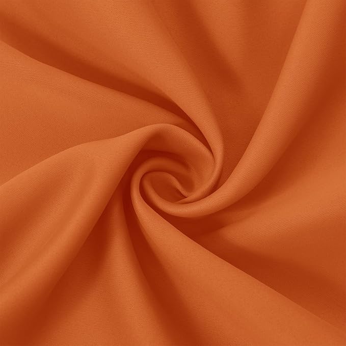 LEMOMO Orange Blackout Curtains 66 x 63 Inch Length/Set of 2 Curtain Panels/Thermal Insulated Room Darkening Blackout Curtains for Bedroom