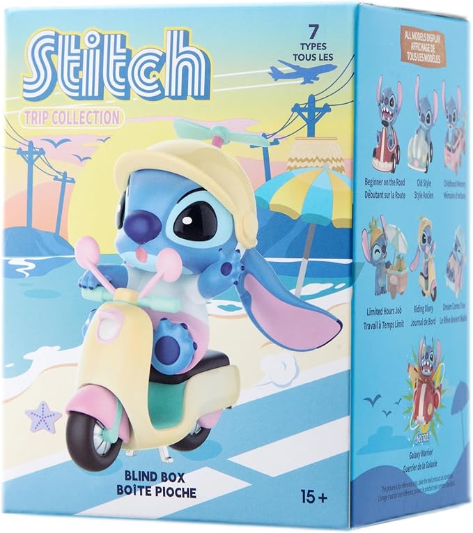 MINISO Lilo & Stitch Trip Collection Blind Box Figure Model Random Design Box Toy Collectible Toy for Home Decor Birthday Gifts (Random One Figure)