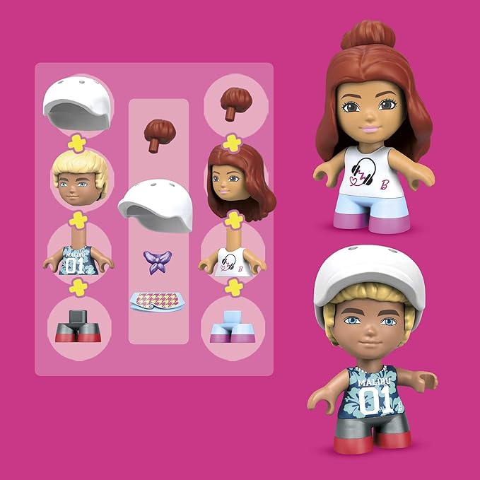 MEGA Construx Barbie Kids Building Blocks Toy Set, Bakery with 76 Pieces, 2 Micro-Dolls, Barbie Pets and Accessories, Ages 4+ Years