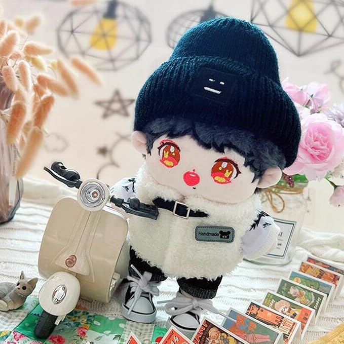 20cm Plush Doll Clothes Set, Kpop Doll Outfit Plush Coat Pants Shoes for 8 inch Plush Doll Soft Stuffed Animal, Dress-Up Play (Mechanical Vest Four pcs)