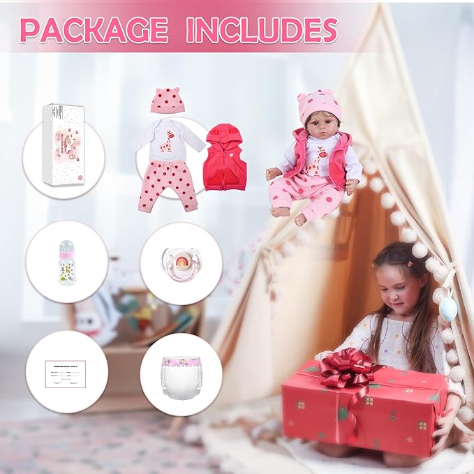 Reborn Realistic Newborn Baby Dolls, 18 inch Silicone Real Toddler Girl Lifelike