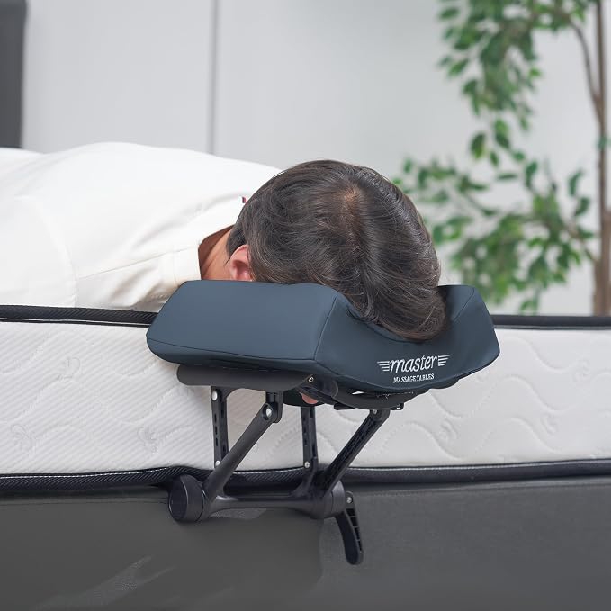 Master Massage Deluxe Adjustable Ergonomic Dream Face Cradle and Ergonomic Dream Face Cushion Pillow with Memory Foam - Massage Table-Massage Chair Headrest Platform Set- (Royal Blue)