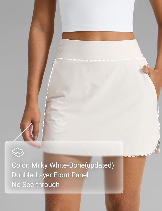 CRZ YOGA High Waisted Dolphin Golf Skirt | Built-in Shorts with Pockets, Quick-dry, Tennis, A Line, Mini, Skort for Women