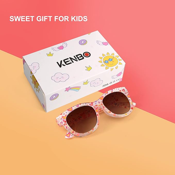 KENBO Kids Sunglasses for Girls UV Protection Toddler Sunglasses