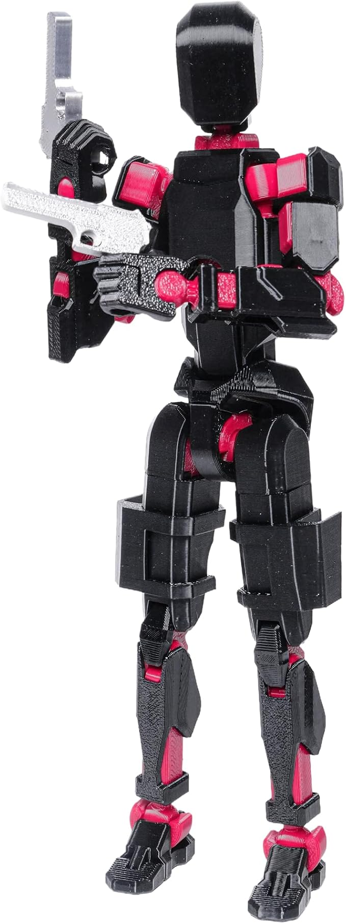 (Assembly Completed Dummy 20 Action Figure, 8.1 inches， Strong Magnetic Accessories， 8 Types of Weapons 3D Printed Robot Multi-Jointed Movable, Spider Ninja Series (Black)