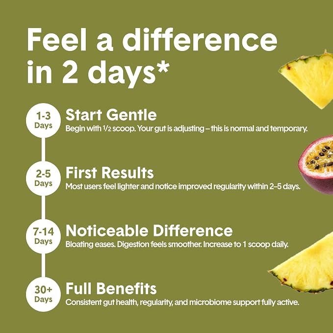 Bellway Super Fiber Powder + Fruit, Sugar Free Organic Psyllium Husk Powder Fiber Supplement for Regularity, Bloating Relief & Digestive Health, Plant-Based, Pineapple Passion Fruit (50 Servings)