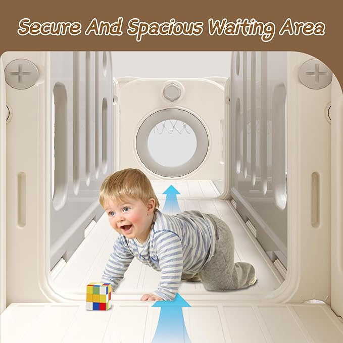 8 in 1 Toddler Slide,Kids Climber Slide with Storage Space and Non-Slip Steps,Indoor Outdoor Playset with Basketball Hoopa and Telescope,Slide for Toddlers Age 1-8 (White+Grey)