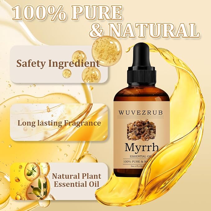 Myrrh Essential Oil 120ML - 100% Pure and Natural Oils for Aromatherapy Diffuser - 4 Fl Oz/Myrrh
