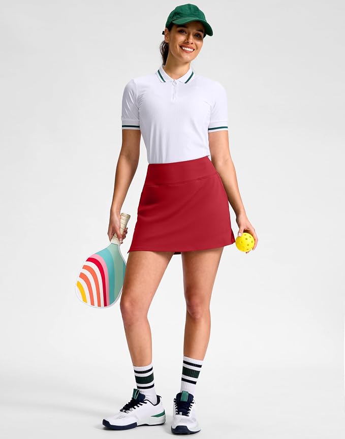 14"/16" Skorts with 3 Pockets | Side Slits, High Waisted, Built-in Shorts, A Line, Casual, Pickleball, Athletic, Golf, Tennis Skirt, for Women