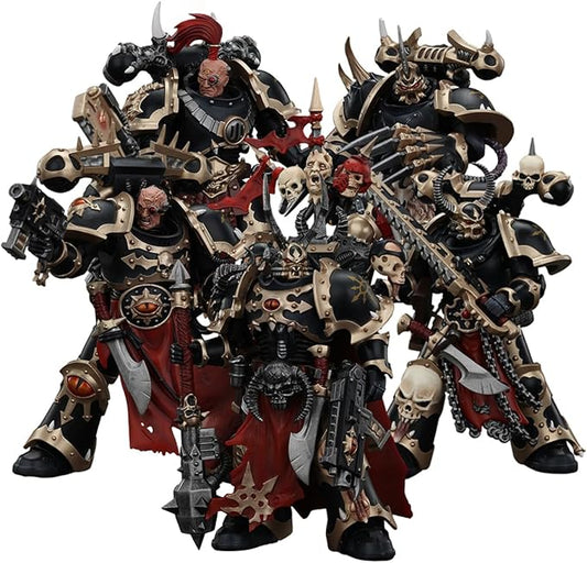 JOYTOY Warhammer The Horus Heresy 1:18 Action Figure Chaos Space Marines Black Legion Chosen 5PCS Collection Model Birthday Gifts