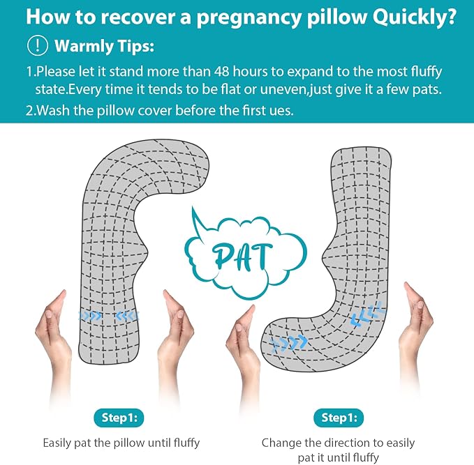 BATTOP Pregnancy Pillows for Sleeping,Maternity Pillow with Cooling Cover,Support for Belly,Hips, Legs,Pregnancy Must Haves,Side Sleeper Body Pillow