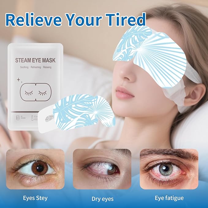 12 Count Stye Eye Treatment | Heated Eye Mask, Unscented Steam Warm Compress for Dry Eyes, Self-Heating Moist Eye Compress, Blepharitis & Chalazion & Overnight Stye Eye, Puffiness & Tired Eyes