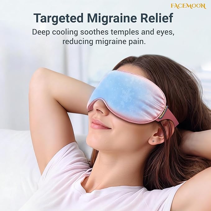 2PCS Cold Eye Mask - Cooling Eye Mask for Puffy Eyes, Cold Compress for Dark Circles, Tired Eyes, Headache, Migraines Relief - Reusable Gel Ice Pack, Weighted Sleep Mask(Black, Pink)