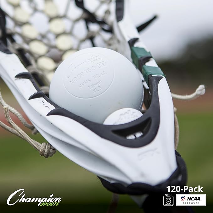Champion Sports Lacrosse Balls – Official Size SEI Certified, Multi-Color Packs of 3, 6, or 12 for Practice & Games