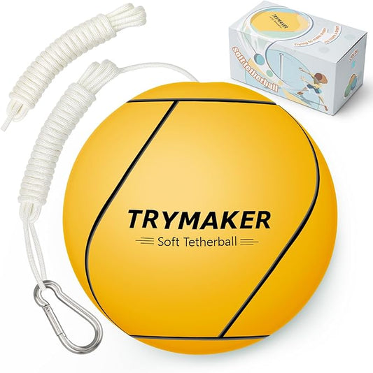 Trymaker Tetherball, Tether Balls and Rope Set, Replacement Tetherball for Kids Adults Backyard Outdoors