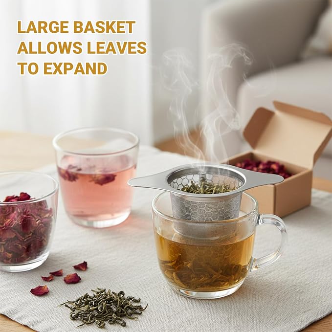 2 Packs 316 Stainless Steel Tea Infuser with Ultra-Fine Mesh – Food Grade Tea Strainer & Tea Steeper for Loose Leaf Tea, Durable and Rustproof
