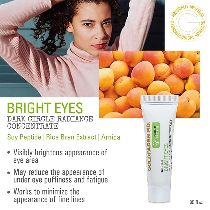 Bright Eyes Dark Circle Concentrate Brightening Eye Cream w/ Soy Peptide, Rice Bran Extract & Arnica | May Reduce Under Eye Darkness, Puffiness & Fine Lines More Youthful Glow TRIAL 0.14 Fl Oz