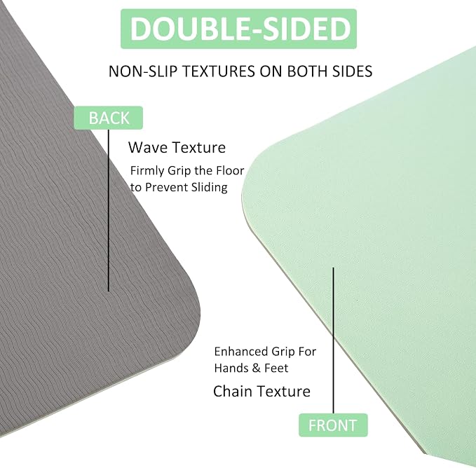 Thick and Wide Yoga Mat 72''x24''/35''(8mm/10mm) for Women and Men, Durable & Cushioned Yoga Mat with Carrying Strap for Pilates, Stretching and Home Workout